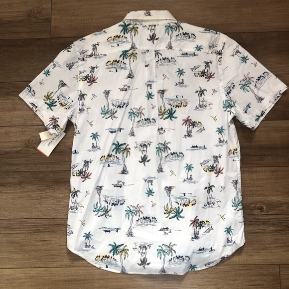 2x Men’s Beach/ Resort Print Button up Shirts -Blue/White - Size lg - Picture 5 of 5